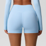 Women Solid Yoga Running Fitness Shorts