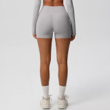Women Solid Yoga Running Fitness Shorts