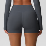 Women Solid Yoga Running Fitness Shorts
