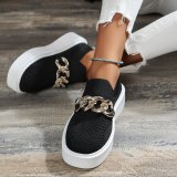 Women Thick-soled Chain Loafers