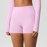 Women Solid Yoga Running Fitness Shorts