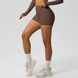 Women Solid Yoga Running Fitness Shorts
