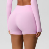 Women Solid Yoga Running Fitness Shorts