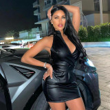 Women Spring and Summer Backless Sexy Belt Bodycon Dress