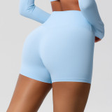 Women Solid Yoga Running Fitness Shorts