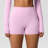 Women Solid Yoga Running Fitness Shorts