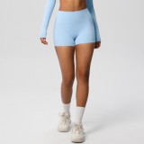 Women Solid Yoga Running Fitness Shorts