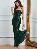 Women sexy sequin Backless Strap Dress