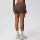 Women Solid Yoga Running Fitness Shorts