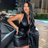 Women Spring and Summer Backless Sexy Belt Bodycon Dress