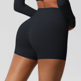 Women Solid Yoga Running Fitness Shorts