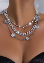 Women metal rhinestone necklace
