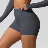 Women Solid Yoga Running Fitness Shorts