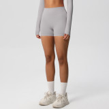 Women Solid Yoga Running Fitness Shorts