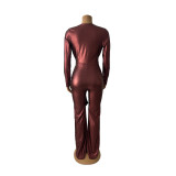 Women Sexy V-Neck Long Sleeve Party Jumpsuit