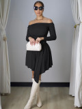 Women Off Shoulder Irregular Dress