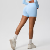 Women Solid Yoga Running Fitness Shorts