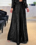 Women's Solid Color High Waist Wide-Leg Pants