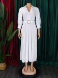 Women's Autumn Fashion Chic Solid Color Plus Size Dress