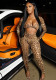 Fashion Sexy Trend Leopard Print Long Sleeve Slim Jumpsuit