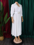 Women's Autumn Fashion Chic Solid Color Plus Size Dress