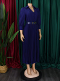 Women's Autumn Fashion Chic Solid Color Plus Size Dress