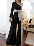 Women's Casual High Waist Wide-Leg Jumpsuit