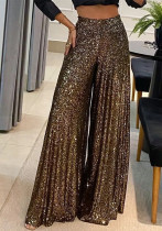 Women's Solid Color High Waist Wide-Leg Pants