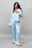 Women Pajamas Feather Casual Home Clothes Pajama Set