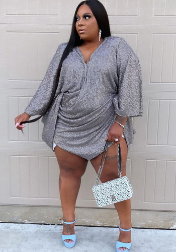 Plus Size Women V-neck dress