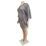 Plus Size Women V-neck dress