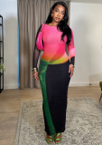 Women double mesh elegant long sleeve dress