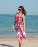 Women French Suspender Printed Strapless Dress