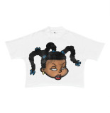 Women hip-hop fun printed short-sleeved T-shirt