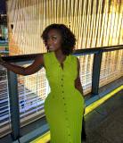 Women Retro V-Neck Sleeveless Hollow Knitting Dress