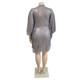 Plus Size Women V-neck dress