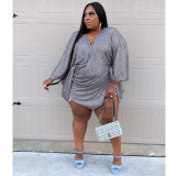 Plus Size Women V-neck dress