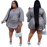 Plus Size Women V-neck dress