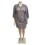Plus Size Women V-neck dress