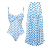 Women Heart Print Print Two Pieces Swimsuit
