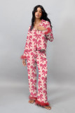 Women Spring Casual Style Printed Home Pajama Set