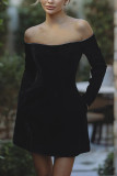 Women's Velvet diamond off shoulder short dress