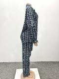Africa Printed Fashion Casual Loose long-sleeved shirt and trousers two-piece suit for women