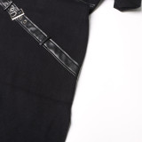 spring Stand Collar Long-sleeved Patchwork lace-up slim long dress