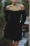 Women's Velvet diamond off shoulder short dress