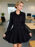 Elegant spring single-breasted shirt ruffled short skirt two-piece suit