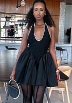 Women Rhinestone U-neck Sexy Halter Neck Dress Women Rhinestone U-neck Sexy Halter Neck Dress