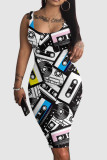 Women Summer Print Sleeve Dress