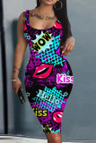Women Summer Print Sleeve Dress