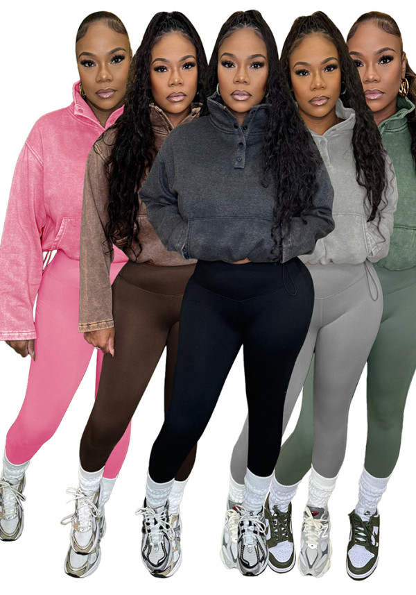Women Sports Casual Top+Pants Two-piece Set